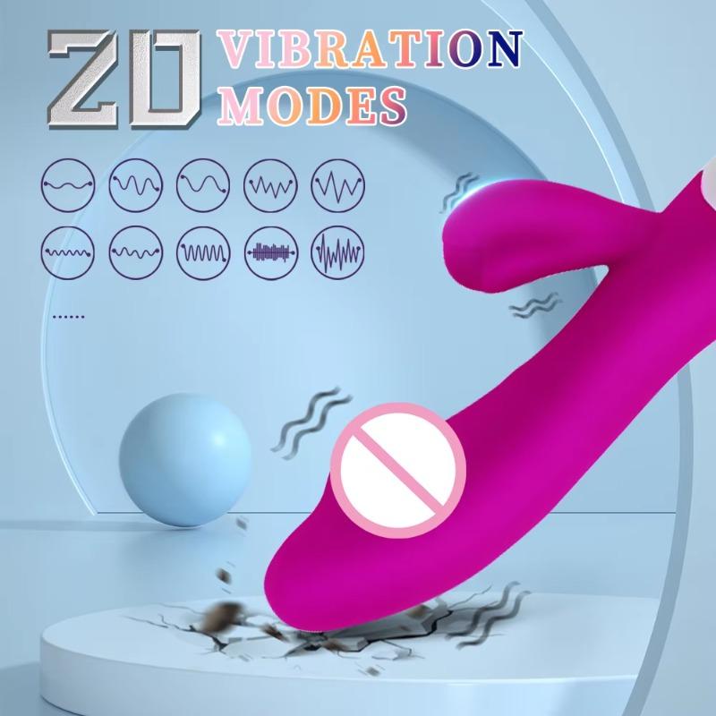 Multifunctional G-Spot and Clitoral Dildo Vibrator with 20 Vibrations Rechargeable and Very Quiet Female Sex Toy Adult Product