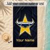 Beach TowelNorth Queensland Cowboys Custom Name Text Personalized Soft Towel for Beach Pool Indoor Home Decor Gift