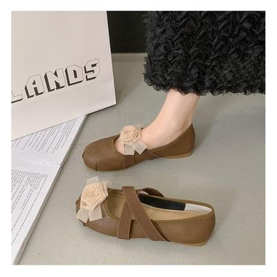 Модные Горячие Продажи Балетки Женские 2025 Кроссовки Корейская Обувь Все-Сочетаемая Мелкий Вырез Женская Обувь Балет Модис Новое Лето Ретро