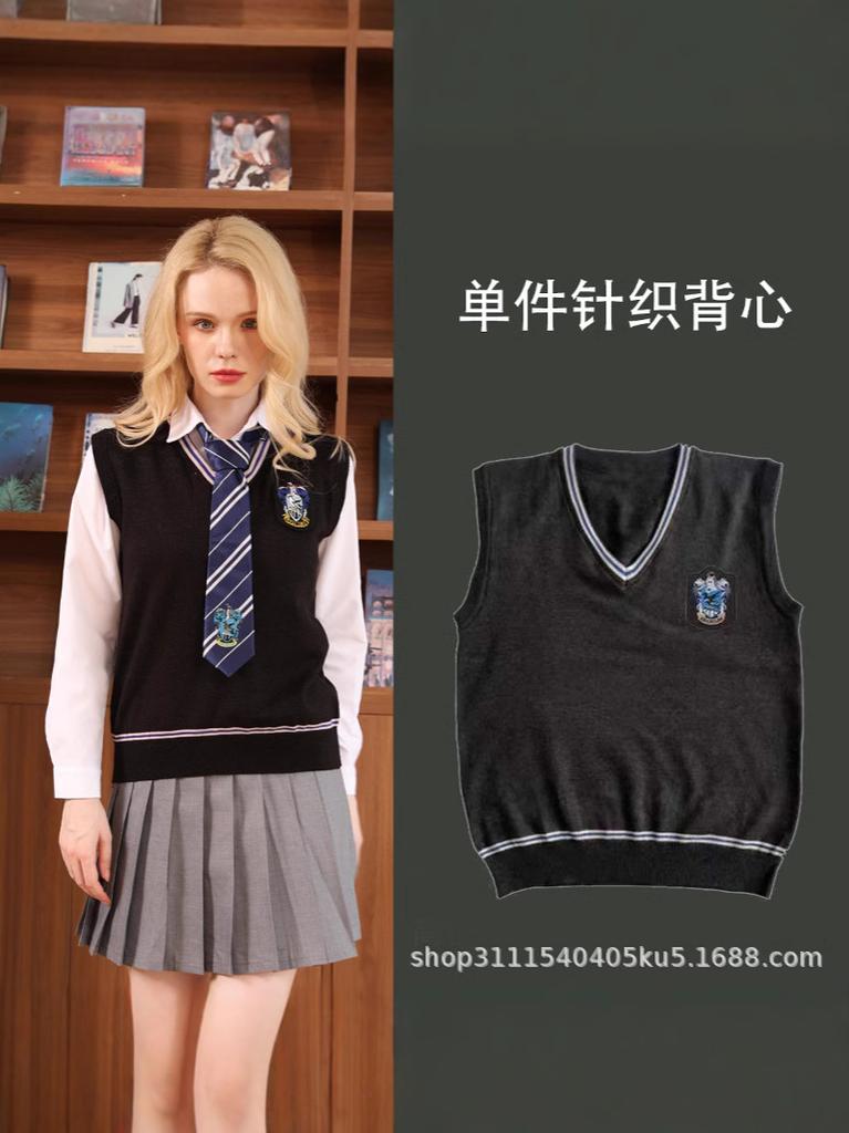 Gryffindor V-Neck Sweater Vest - Unisex Daily School Uniform, 100% Cotton