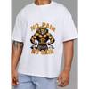Мужская футболка Muscle Lion белая с графическим принтом No Pain No Gain для тренировок в зале, фитнеса, мотивационная одежда
