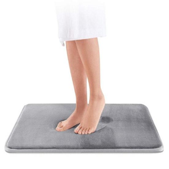 Doormat Oblong Shape Anti-slip Strong Water Absorption Thickened Memory Foam Foot Drying Indoor Entrance Door Mat Living Room Kitchen Bathroom