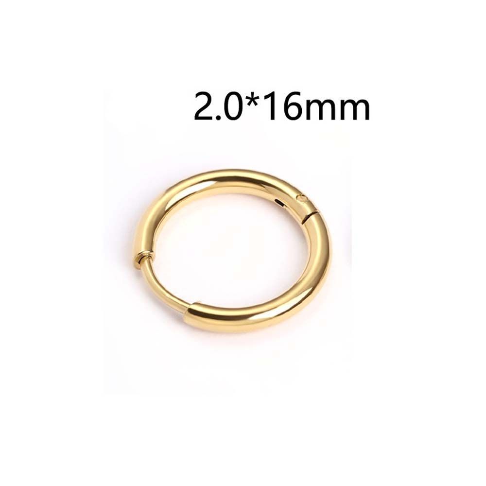 Silver/Black/Gold Color For Men Women Hoop Earrings Titanium Steel Round Circle Earrings Buckle