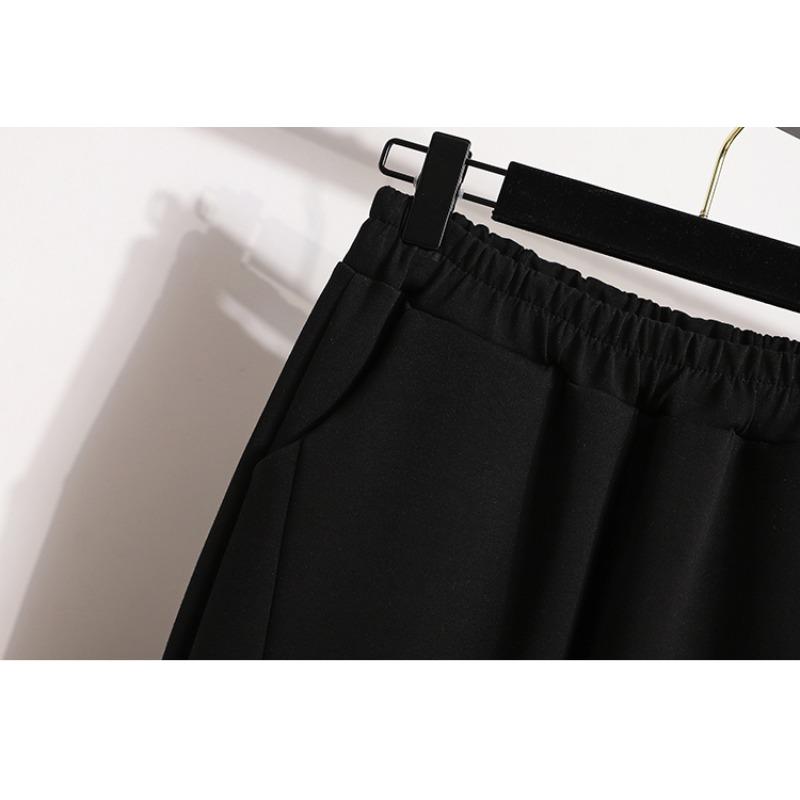 Dimanaf Большие размеры длинные брюки женские хлопковые брюки большого размера эластичные на талии шаровары повседневные свободные осень 2025