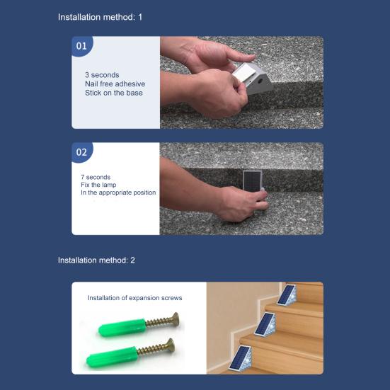 Solar Step Light Super Bright Auto On/Off Rechargeable Easy Installation Warm Ambiance Outdoor IP68 Waterproof Solar-powered Deck Light