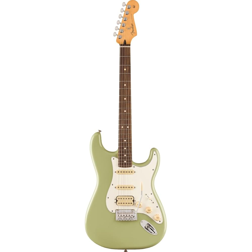 Fender Player II Stratocaster® HSS electric guitar, Rosewood Fingerboard, Birch Green, with soft case.