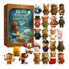Bear Advent Calendar 2025 24 Acrylic Bear Ornaments Set 24 Days Countdown To Christmas Hanging Decoration Collectible Holiday Gift for Kids Adults