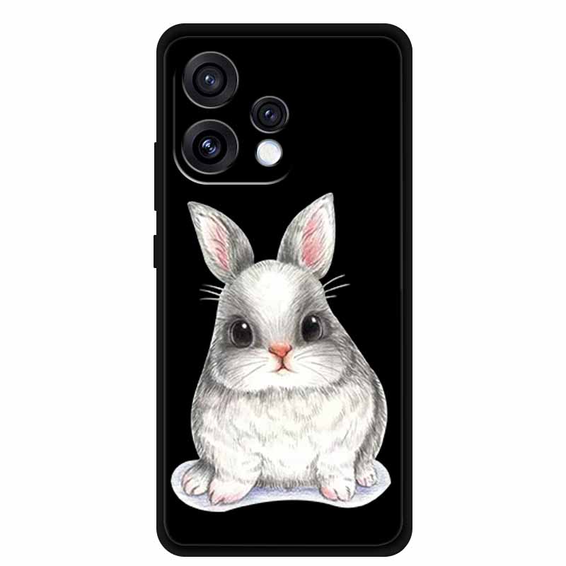 Чехол для Oppo Reno15 5G Цветочный Черный Силиконовый Мягкий Защитный Задний Чехол для Oppo Reno 15C 2025 Чехол для Телефона Coque Мультяшные Ракушки