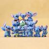 12Pcs Anime Cartoon Figure Cute Stitch Model Toys Car Ornaments Home Decoration