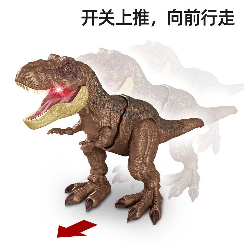 Большая электрическая имитационная модель динозавра со звуковым эффектом, светом, тираннозавр рекс, детская игрушка-головоломка с динозавром для мальчиков