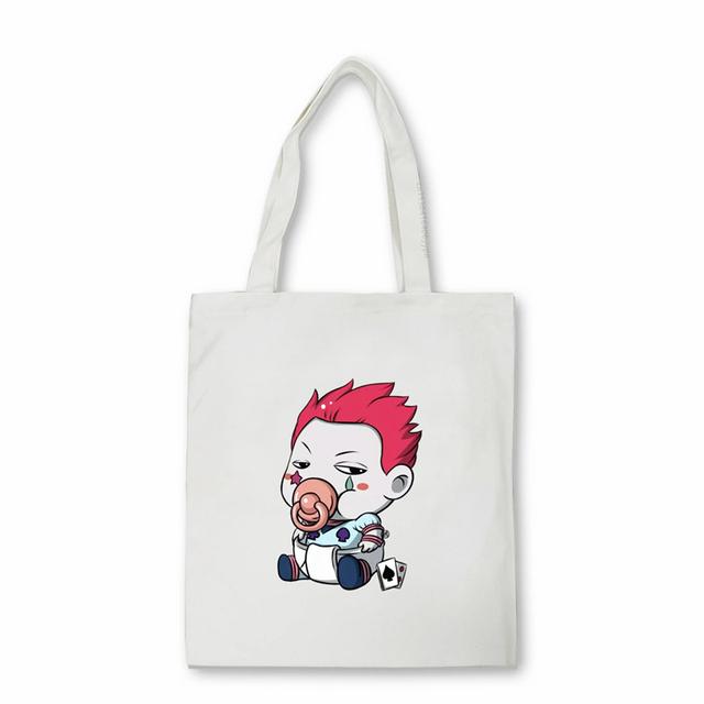 Японская аниме Hunter x Hunter Сумка для покупок Eco Manga Tote Harajuku Сумка-шоппер Женская парусиновая сумка на плечо Killua Zoldyck Hisoka