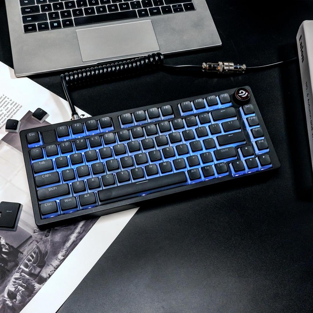 XVX Пудинговые колпачки 117 клавиш Профиль XDA Полупрозрачный набор PBT колпачков Оникс Черные колпачки для механических клавиатур с Cherry - Просвечивающие