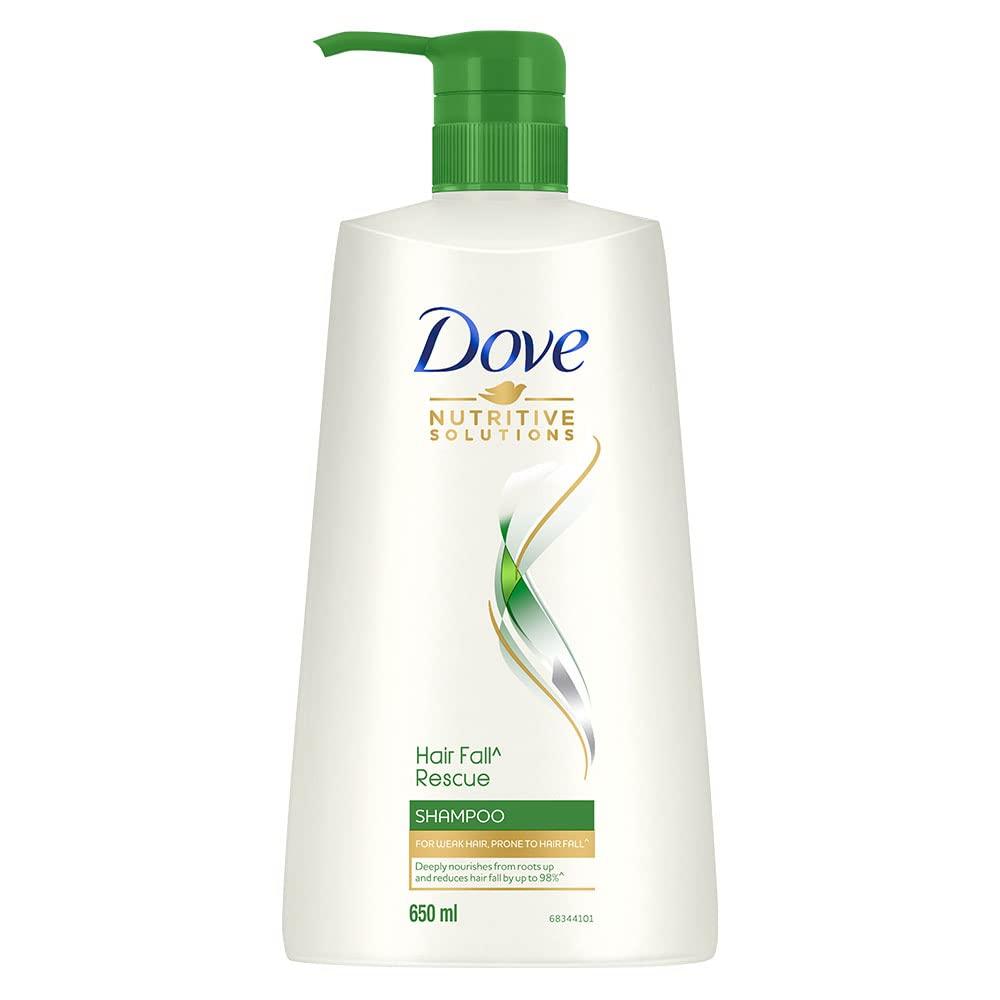 Dove Hair Fall Rescue Shampoo 650 Ml, For Damaged Hair, Hair Fall Control for Thicker Hair - Mild Daily Anti Hair Fall Shampoo