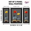 Paintings for Wall Decoration - Set Of 3, 3d for Living Room Large Size with Frames, Hotel, Office Painting 50.8 Cm X 30.48 Cm