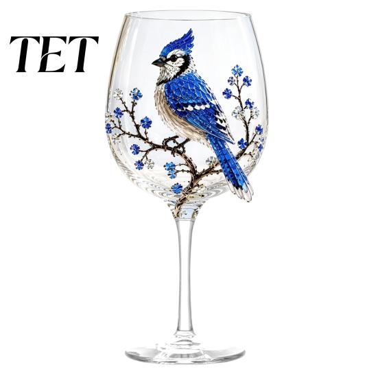 Floral Aesthetic Kitchen Glassware 3D Hummingbird Stemless Goblet, Pattern Elegant Decorative Glass Nature Themed Coffee Mugs Cup, Garden Inspired