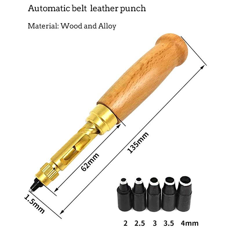 Дырокол с винтовым съемным дыроколом, автоматическая дрель с 6-ю насадками 1,5-4 мм, автоматический дырокол для ремней, инструмент для кожи