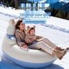 Надувная ватрушка для снега с большой спинкой и ручками - Утолщенная, износостойкая и взрывозащищенная.