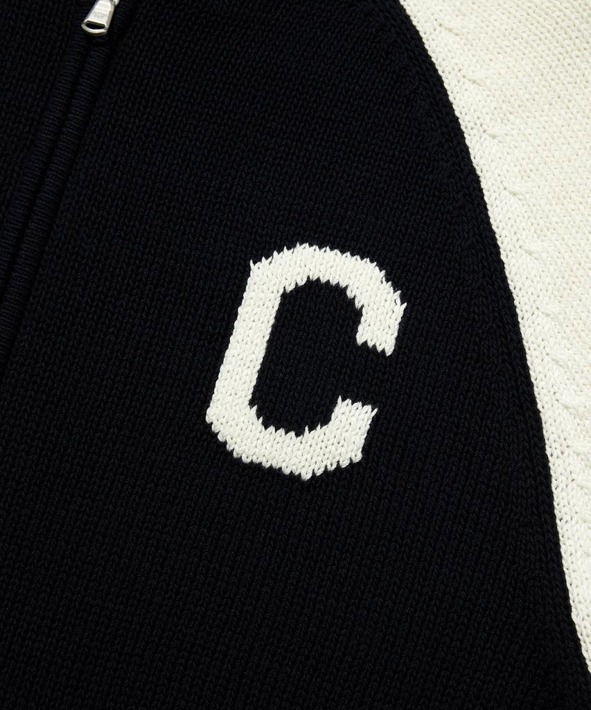 Covernat Женский кардиган на молнии с логотипом C Varsity Темно-синий