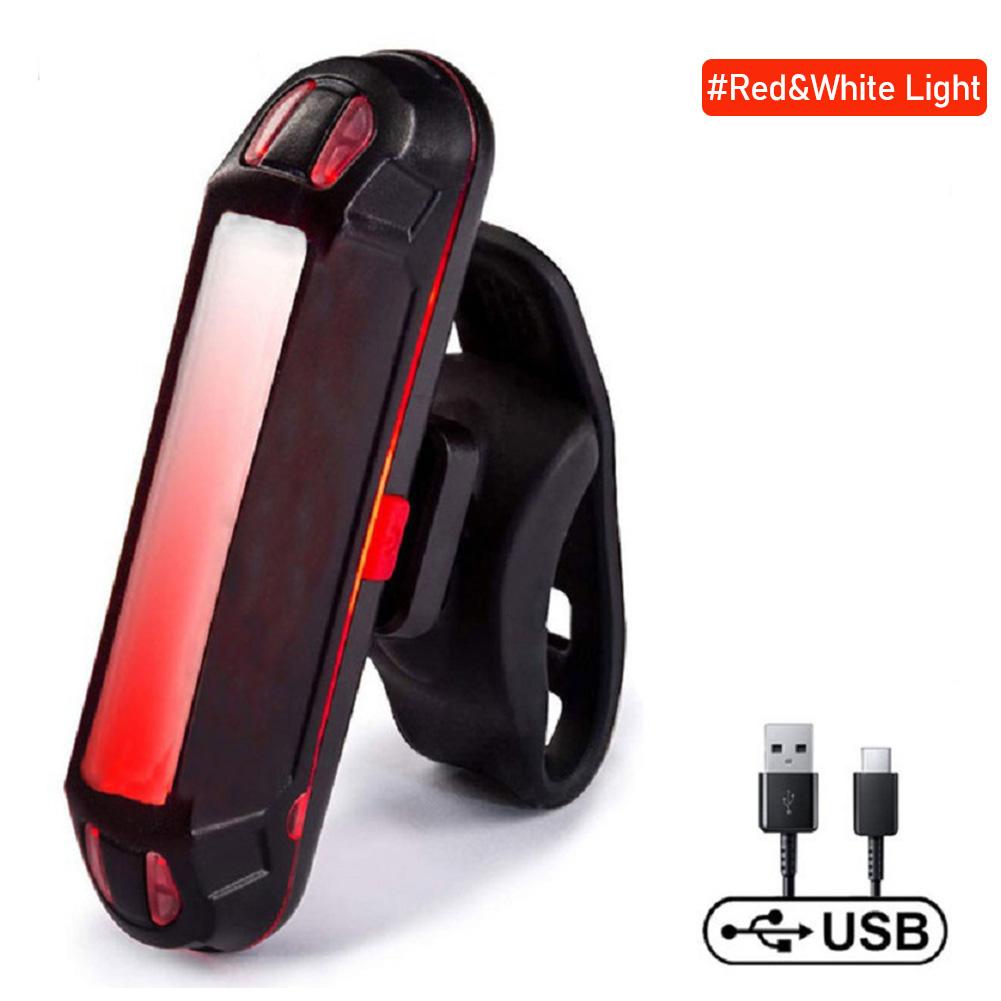 Bicycle Rear Light Waterproof USB Rechargeable LED Safety Warning Lamp Bike Flashing Accessories Cycling Taillight