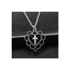 Gothic Punk Y2k Crusaded Patterned Heart Necklace