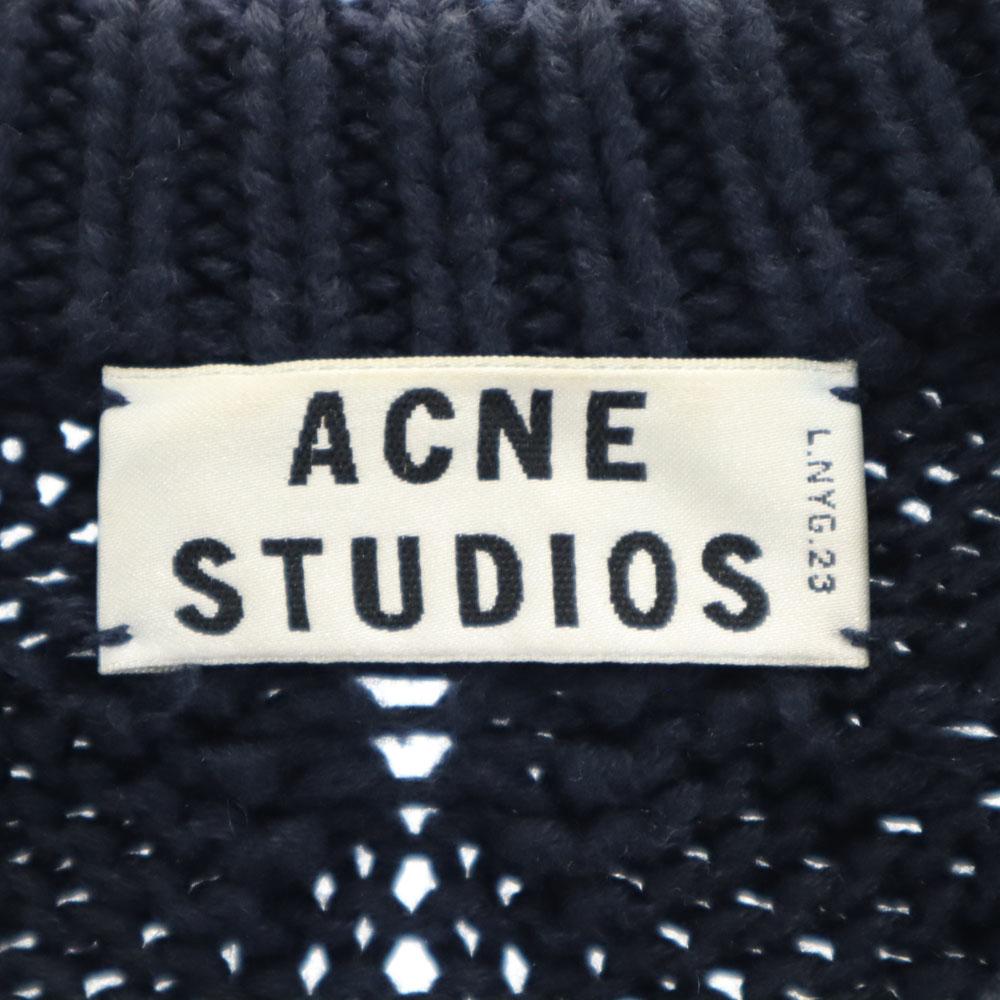 Acne Studios Свитер с длинным рукавом XS Темно-синий Вязка крупной вязки Мужской Б/у