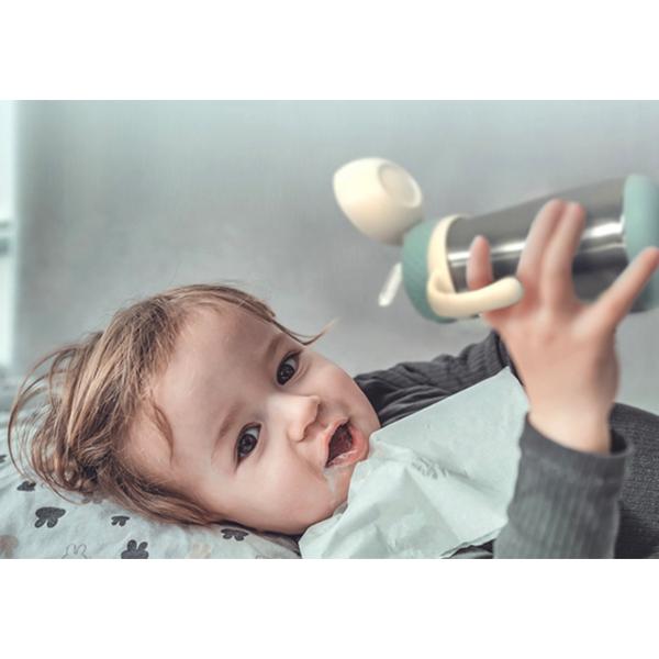 Изолированная соломенная чашка Mother K Hug, 350 мл, мятная, 1 шт.