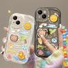 Applicable To Apple 14promax Mobile Phone Case IPhone 13/15 Transparent Silicone 12 Graffiti Three-dimensional Doll Chain X