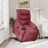 Electric Recliner Chair with Rising Function Burgundy Fabric