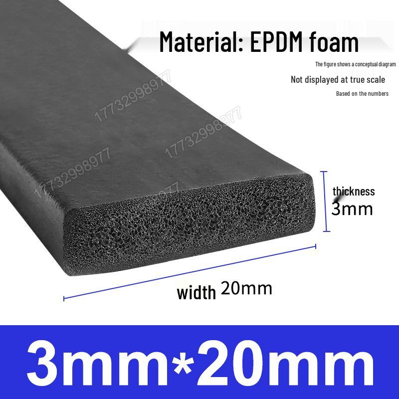 Черная вспенивающаяся уплотнительная лента из EPDM-резины для шкафов и электрических щитов - Противоударная и коррозионностойкая.