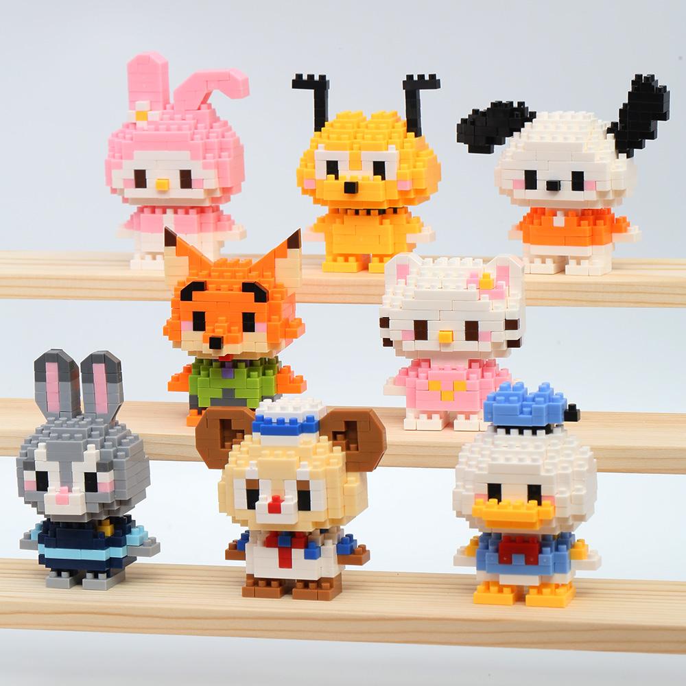 Дисней Аниме Принцесса Строительные блоки Стич Микки Маус мини Фигурки игрушки-экшн Блоки Игрушки Кирпичики Сборные игрушки Детские подарки