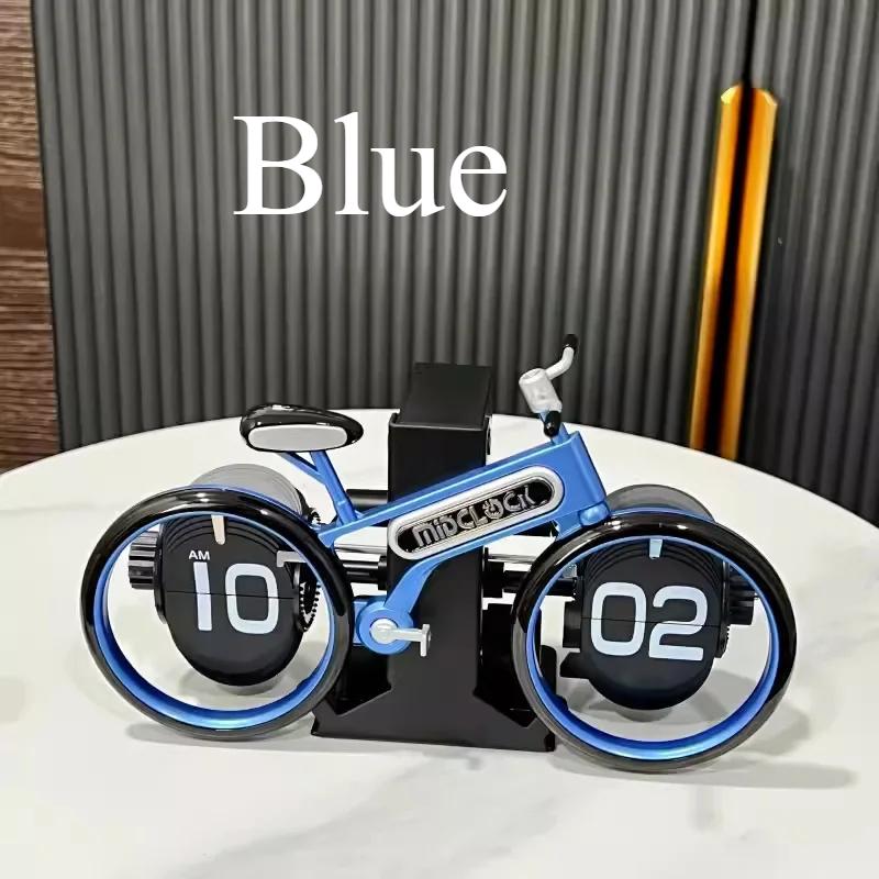 Modern Flip Desk Clock Elegant Simple Silent Nordic Bicycle Table Clock Unique Cute Clock Children Minimalist Interior Watch Office Decoration