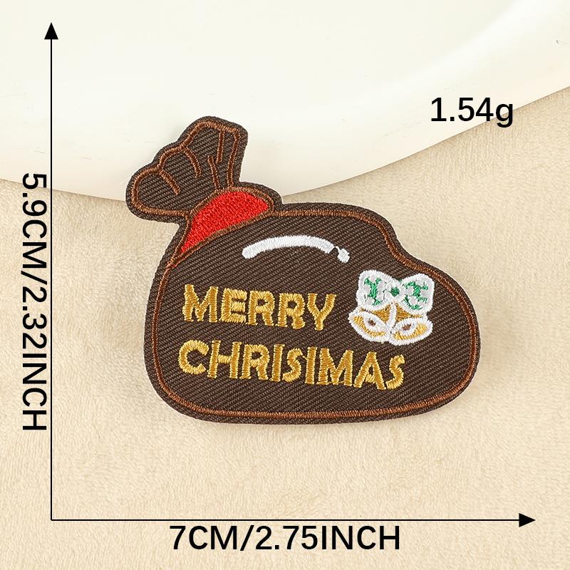 DIY Christmas Cartoon Embroidery Stickers Snowman Stickers Holiday Gift Baby Clothes Doll Stickers