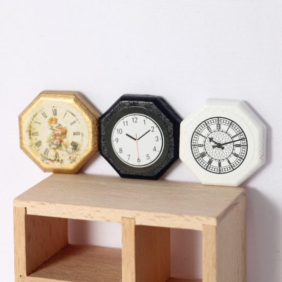 Dollhouse Wall Clock High Simulation Accessories PP Creative Mini Wall Clock DIY Accessories for Kids