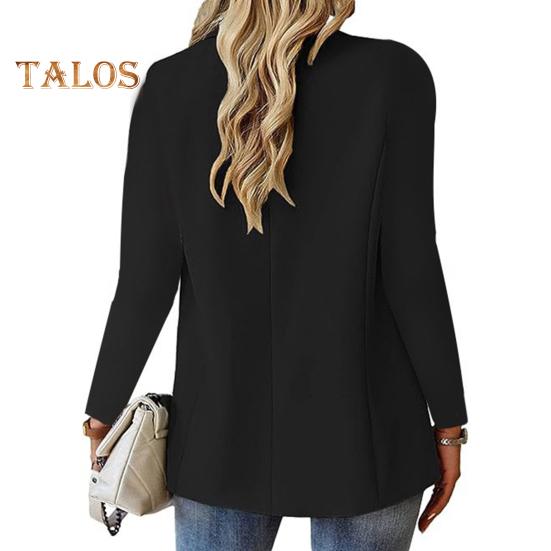 Женский пиджак, облегающий, с длинными рукавами, пригородный костюм, пальто, однотонный пиджак на одной пуговице для офиса, повседневной носки, вечеринки