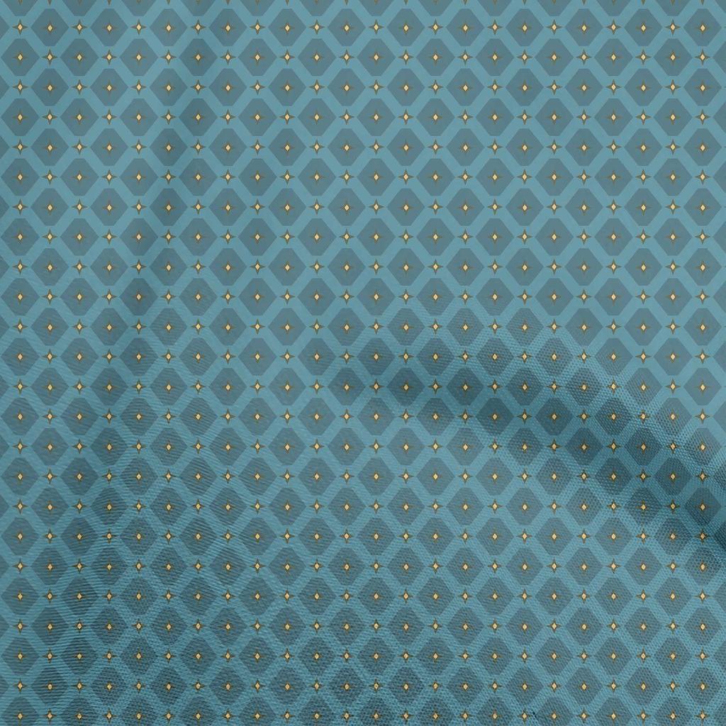 oneOone Хлопчатобумажная гибкая голубовато-фиолетовая ткань с геометрическим швейным материалом Ткань с принтом в ярдах 40 дюймов