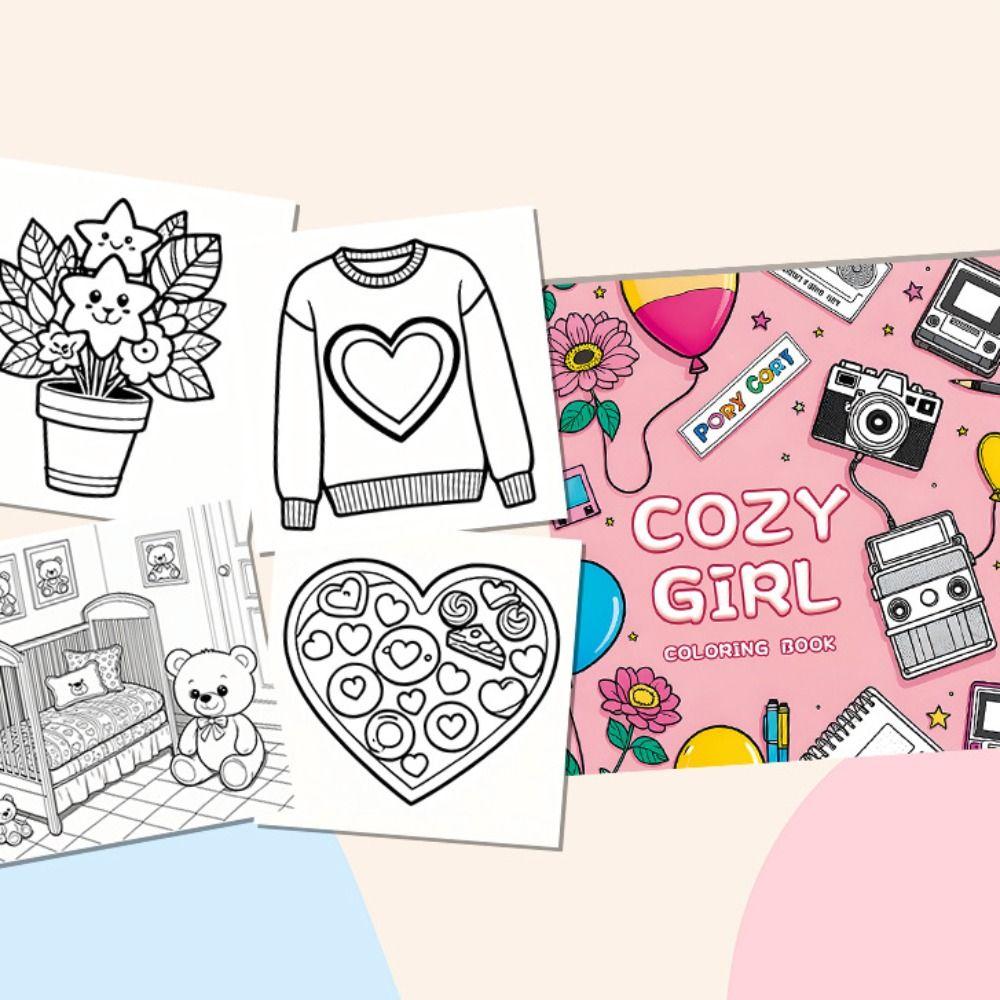 Книга для рисования акварелью своими руками, расслабляющая книга для раскрашивания, милая жутковатая милая раскраска, детский подарок