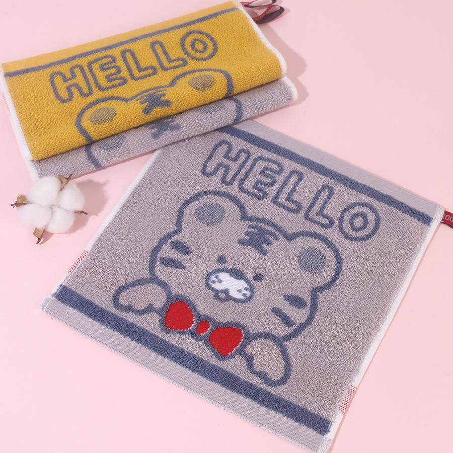 Хлопковое квадратное полотенце 25*25 см, утолщенное домашнее милое мультяшное цветное тканое жаккардовое маленькое квадратное полотенце