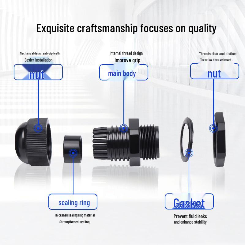 Eco-friendly PA Nylon Flame Retardant Waterproof Cable Gland with G Type NPT Seal