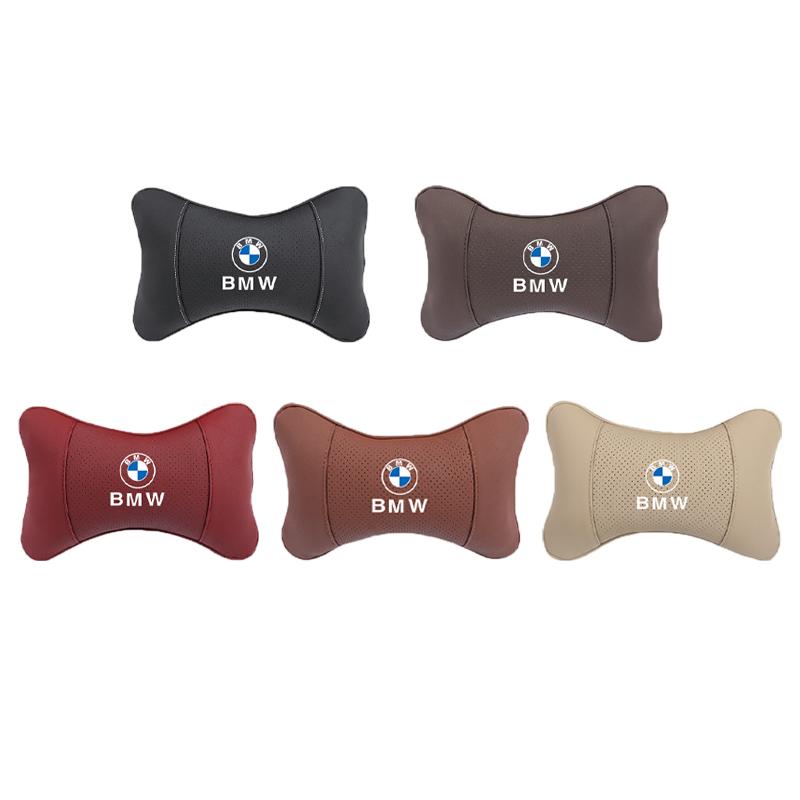 Car Neck Pillow Leather Breathable Soft Headrest stickers For BMW 50th F30 F40 F10 E90 X2 F20 E60 E87 M E92 X3 X1 X6 E30 E34 E61 YA1