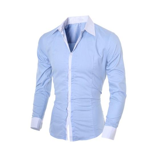 Осенне-весенняя мужская рубашка с отложным воротником, однобортная, контрастного цвета, приталенный кардиган с длинными рукавами и пуговицами, повседневная одежда средней длины, топ