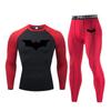 Men Women Quick Dry Athletic Compression Set Long Sleeve Top Capri Pants Running Gym Workout Sportswear