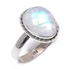 Natural Rainbow Moonstone Gemstone 925 Solid Sterling Silver Gift Ring S.9 U7g50