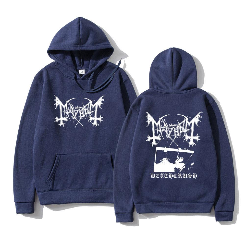 Mayhem Deathcrush Album Graphic Hoodie Men Women Casual Hip Hop Vintage Pullover Men's Double Sided Printed Comfortable Hoodies