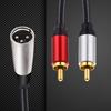 Профессиональный кабель XLR на 2 RCA Четкая передача аудиосигнала Кабель-разветвитель XLR на 2 RCA для усилителя для наушников, микрофона