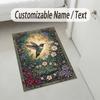 Hummingbird Garden Fantasy Theme Soft Crystal Velvet Rug Custom Name & Text Print Non Slip Floor Rug for Bedroom Living Room