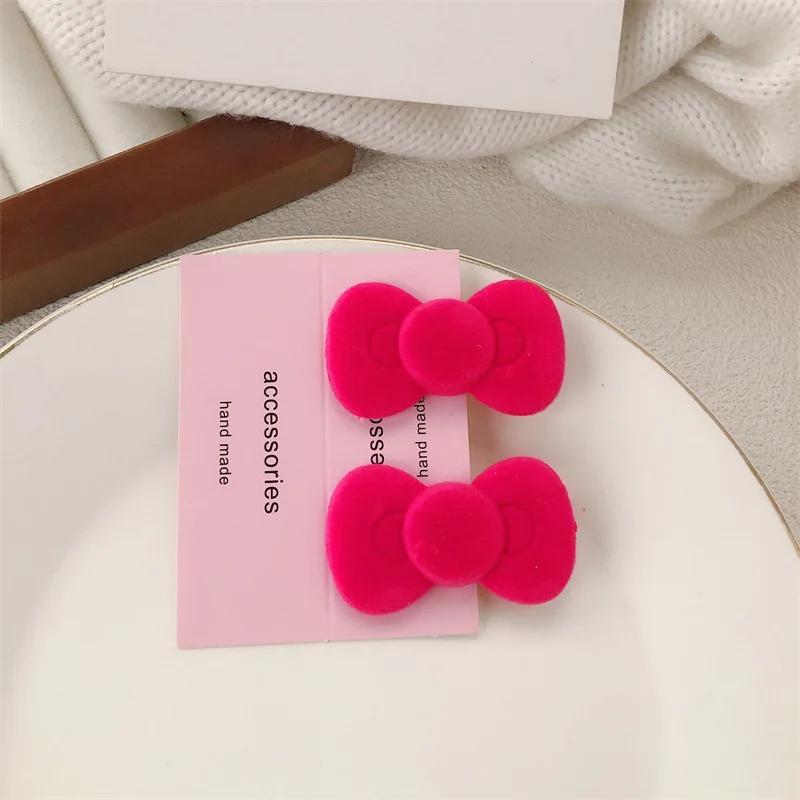 2 шт. Милая бархатная заколка-бант со звездой для волос Женская для девочек в корейском стиле Любовное сердце Зажим для волос Заколки Боковой зажим Головной убор Аксессуары для волос