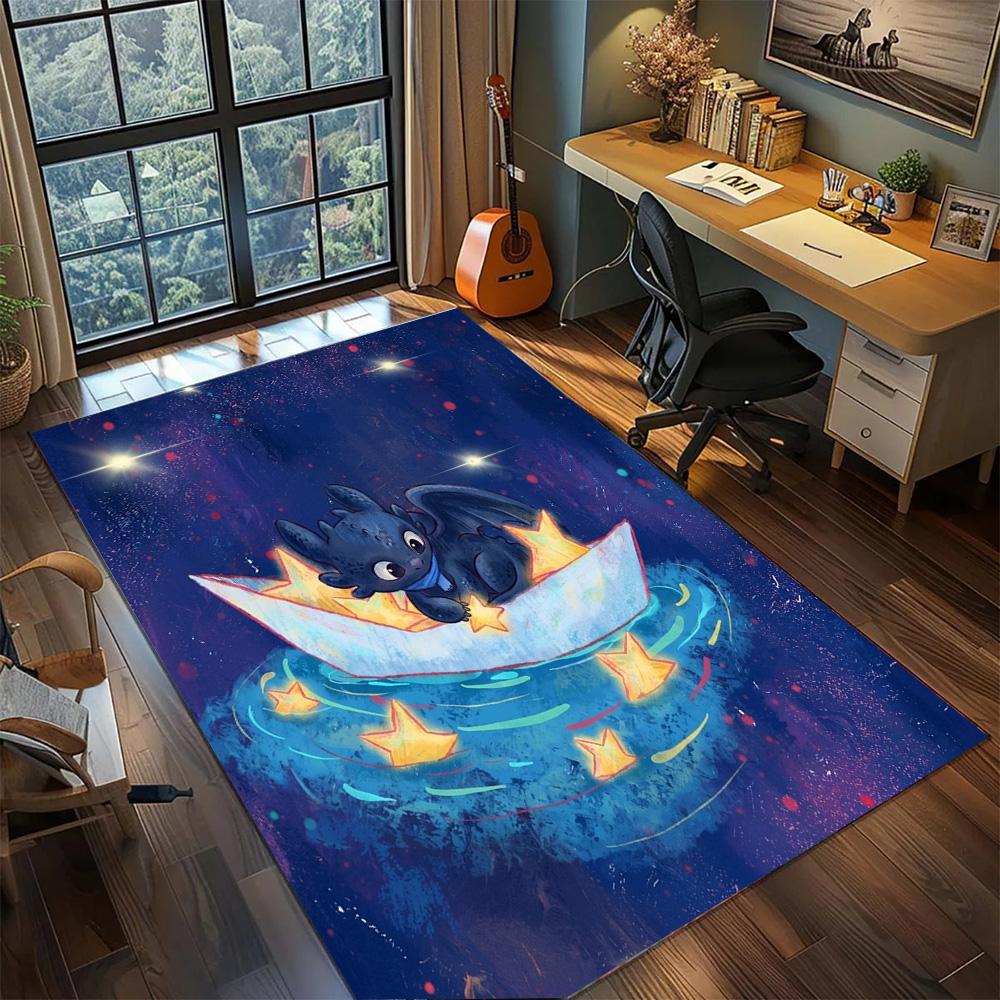 Toothless Night Fury Bedroom Decorative Rug Carpet Large Area Non Slip Washable Floor Mat Gamer Home.-TING