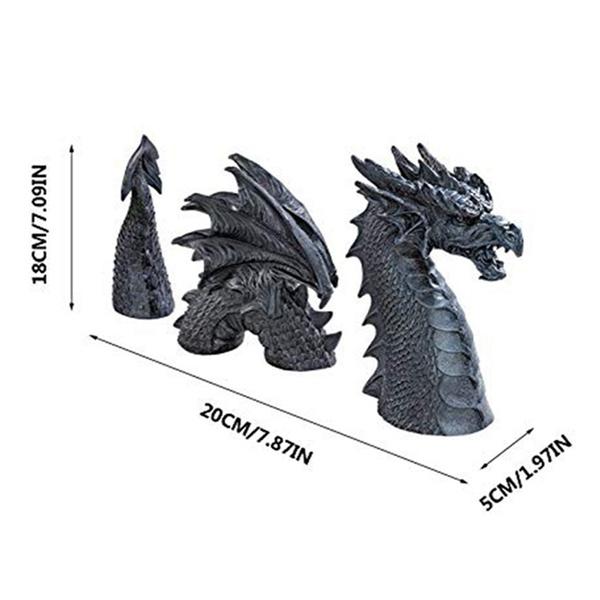 Новый большой дракон, готический садовый декор, статуя, орнамент из смолы для наружного украшения, украшение статуи