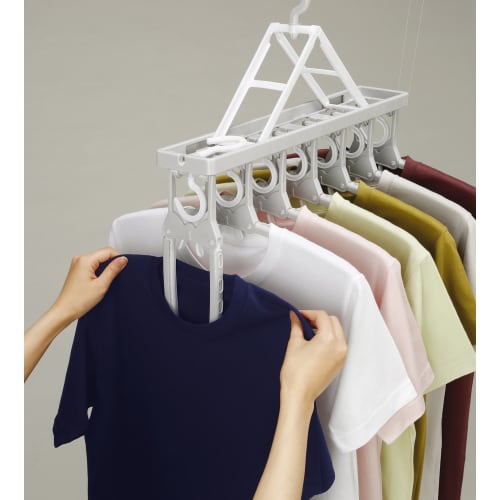 Twin Mall Laundry Drying Rack, 7-Row, Gray, Width 45-62cm x Depth 52cm, BEILU BE-10G, Light Gray