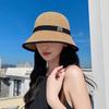Женская шляпа рыбака с полым дизайном, шляпа для защиты от солнца, шляпа с широкими полями, плетеная шляпа-ведро, летний аксессуар